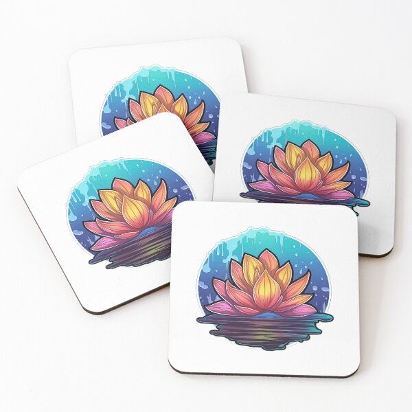 Item preview, Colorful line art water lily logo  designed and sold by StrongSouls.