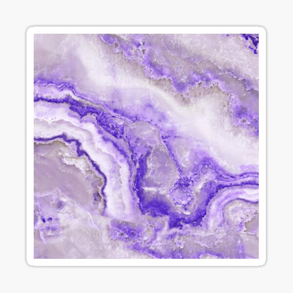 Ultraviolet and Gray Agate Mineral Faux Marble Sticker