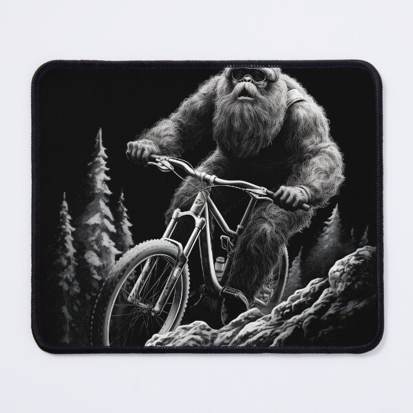 Item preview, Big Foot Riding Down Hill on a Mountain Bike designed and sold by franklymade.