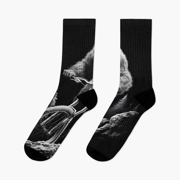 Item preview, Big Foot Riding Down Hill on a Mountain Bike designed and sold by franklymade.