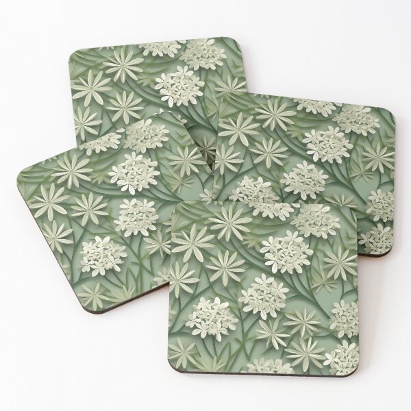Item preview, White and Green Flowers Kirigami designed and sold by Monochrome-Dog.