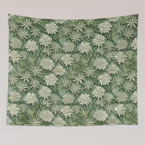 Item preview, White and Green Flowers Kirigami designed and sold by Monochrome-Dog.