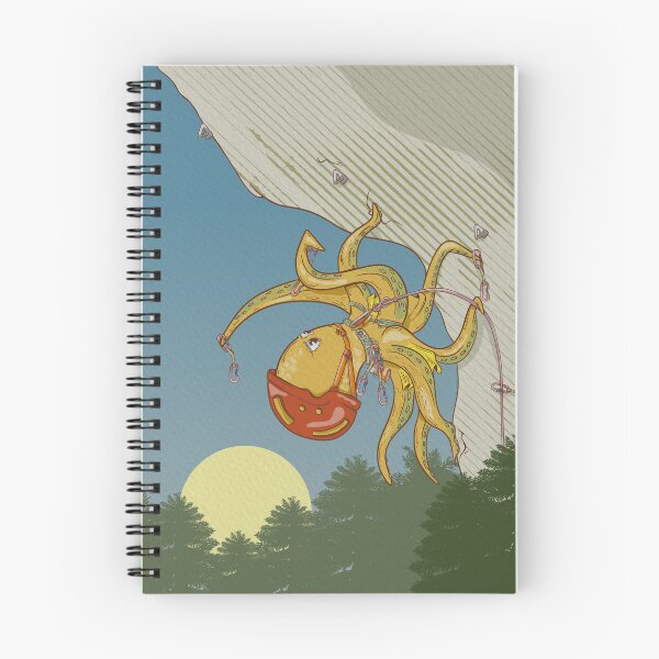 Item preview, Octopus rock climbing funny cartoon designed and sold by piedaydesigns.