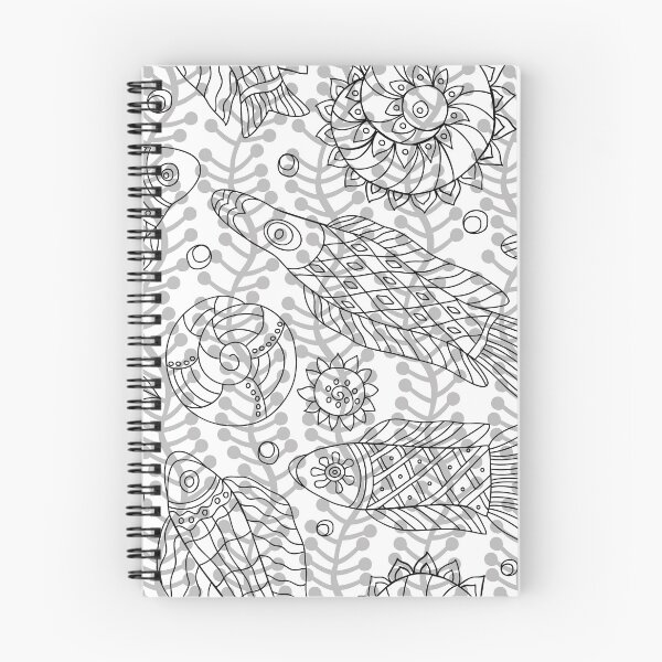 Item preview, Contour Seamless pattern with marine life designed and sold by maystra.
