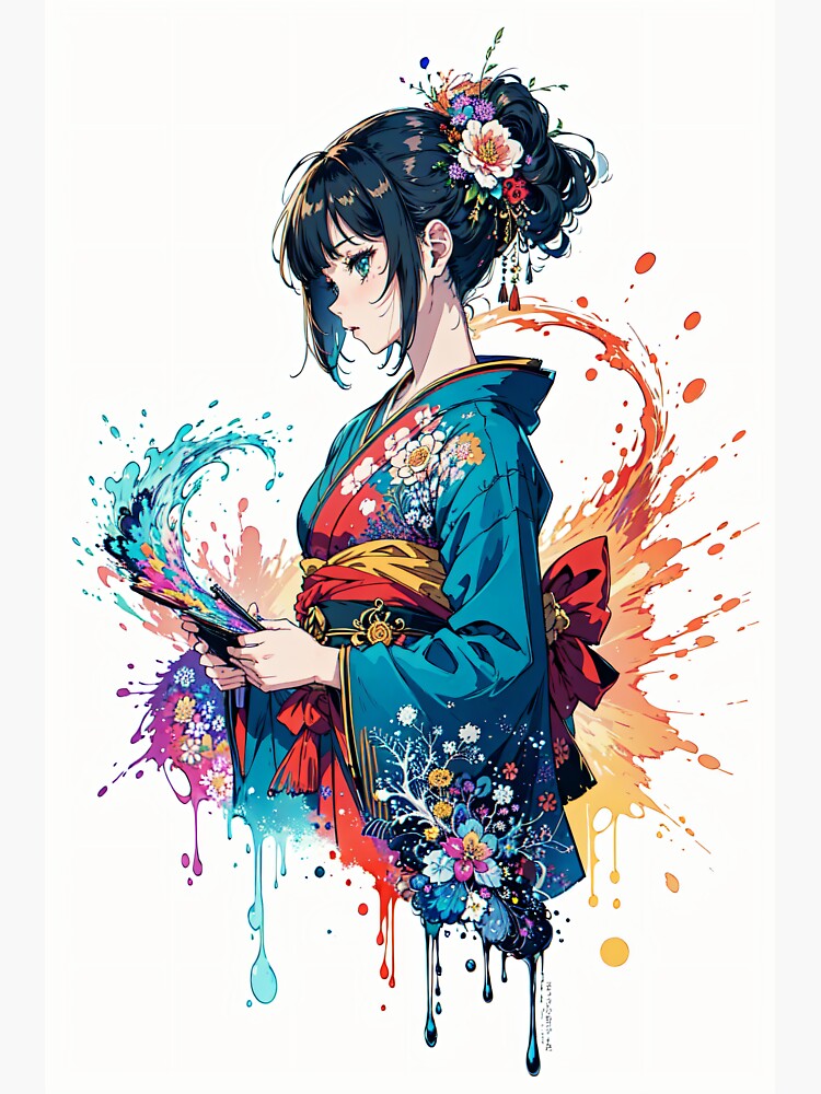 Cute girl in kimono