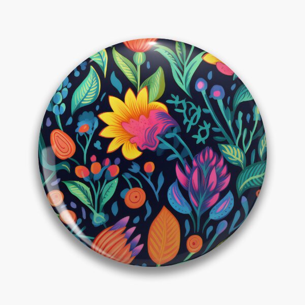 Item preview, Vibrant Floral - Orange, Purple, and Blue - Organic Abstract Art - Original Artwork Pattern designed and sold by ShadedGallery.