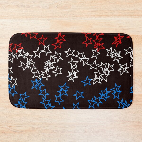 Item preview, Blue White Red Stars black bg designed and sold by awsomepatterns.