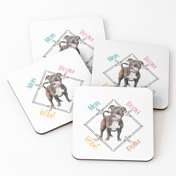 Item preview, Staffordshire Bull Terrier dog (staffie), my beautiful hairy baby for Terrier lovers, in French. designed and sold by isaweb.