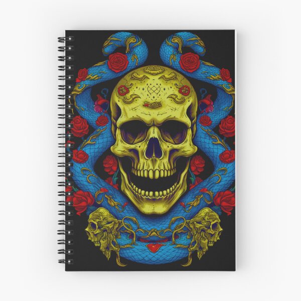 Item preview, tattoo skull with snake designed and sold by Bohabaz.