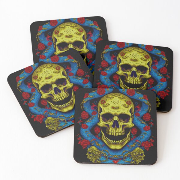 Item preview, tattoo skull with snake designed and sold by Bohabaz.
