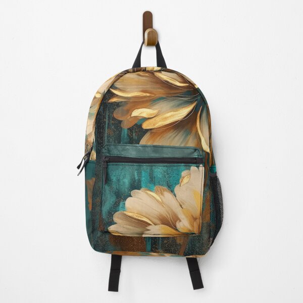 Item preview, Orange Golden Flower Cyan Vintage Background designed and sold by MargaretWiktor.