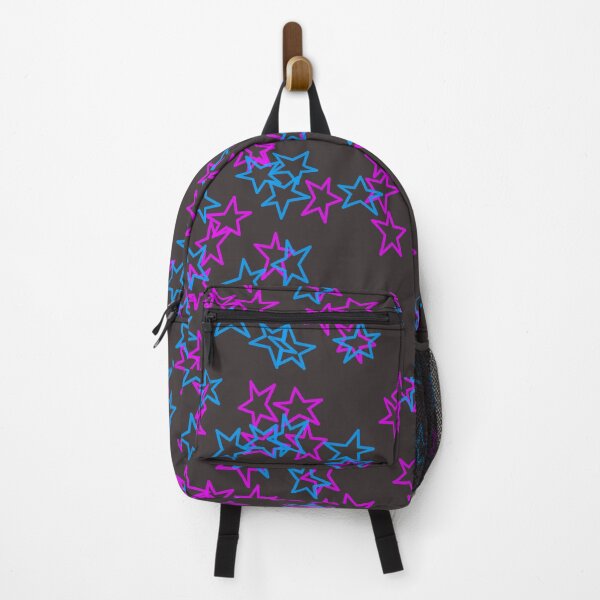 Item preview, Hot pink blue stars black bg designed and sold by awsomepatterns.