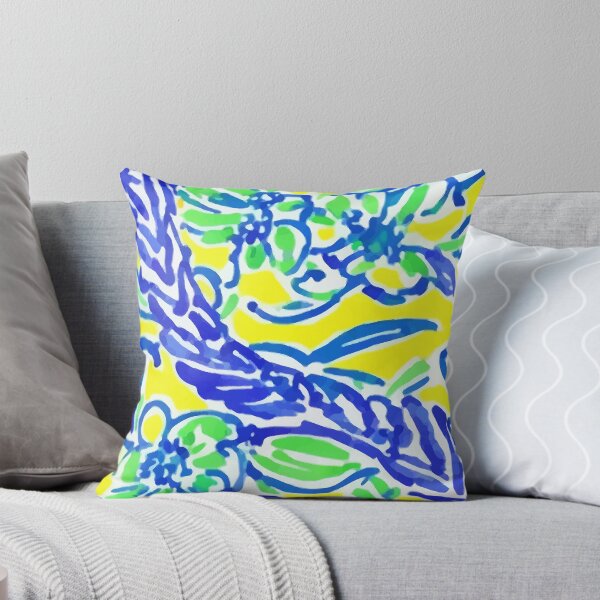 Item preview, Blue, yellow and green floral watercolor pattern designed and sold by SophieClimaArt.