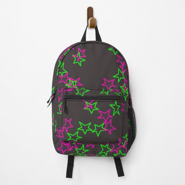 Item preview, Hot pink green stars black bg designed and sold by awsomepatterns.