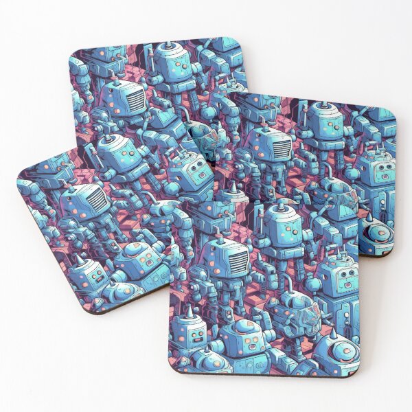 Item preview, Retro Robots - Organic Abstract Art - Original Artwork Pattern designed and sold by ShadedGallery.