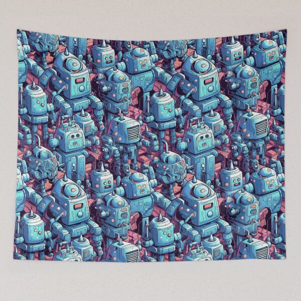 Item preview, Retro Robots - Organic Abstract Art - Original Artwork Pattern designed and sold by ShadedGallery.