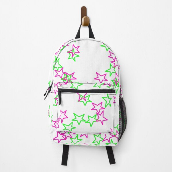 Item preview, Hot pink green stars white bg designed and sold by awsomepatterns.