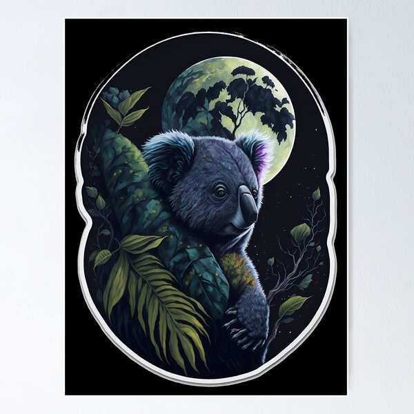 Koala Bear Painting - Art Print - Children's Wall Art - Surreal Imagery -  Psychedelic - Animal Wall Decor - Bear - Koalas - Print