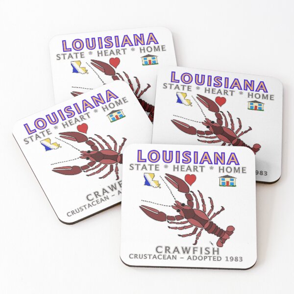Aperçu de l'œuvre Louisiane - Écrevisses - État, cœur, maison - Symboles de l'État créée et vendue par Colleen Macomber.