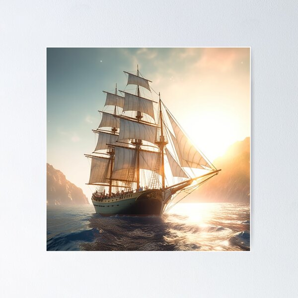 Item preview, Old-Time Schooner: A Beautiful and Nostalgic Print designed and sold by MaisiePumpkin.