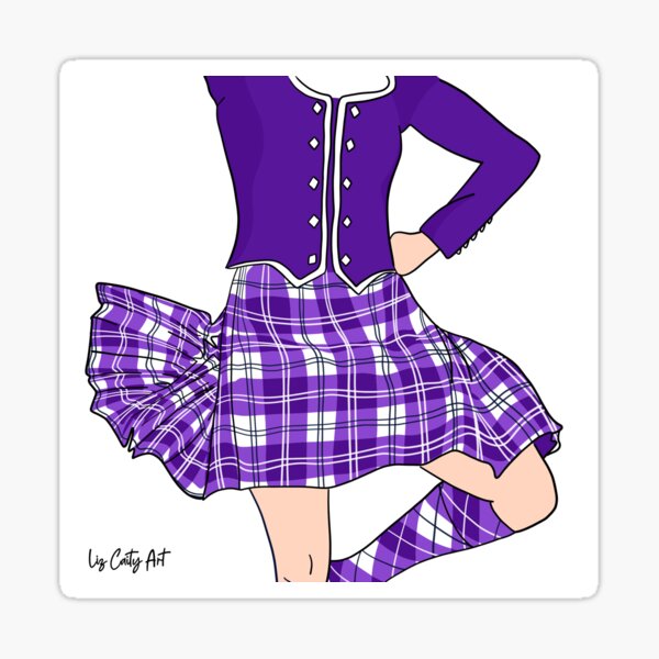 Item preview, Highland Dancer Bright Purple Simple Tartan Kilt designed and sold by LizCaityArt.