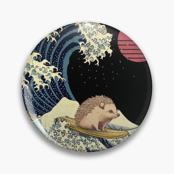 Item preview, Hedgehog Kanagawa Japanese Surfing Wave designed and sold by rafaeltto.
