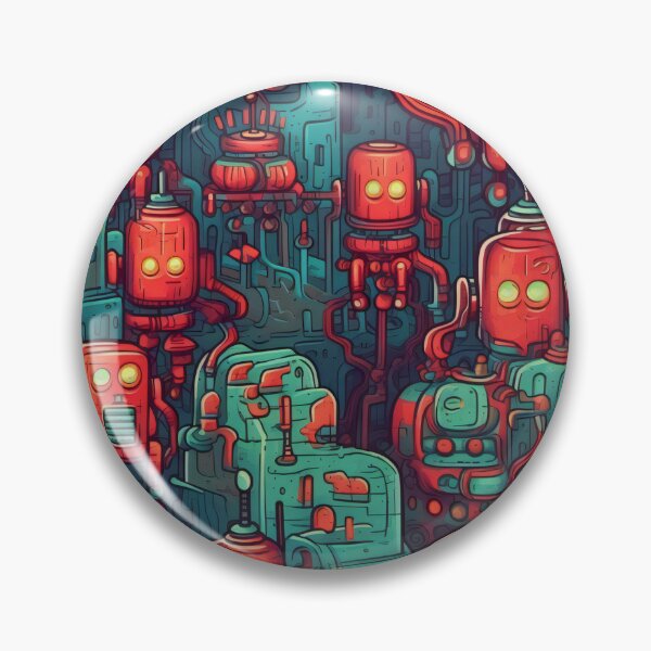 Item preview, Retro Robots - Organic Abstract Art - Original Artwork Pattern designed and sold by ShadedGallery.