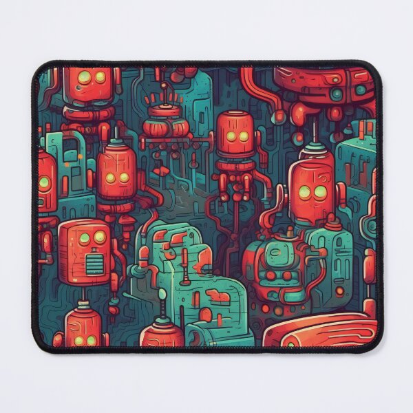Item preview, Retro Robots - Organic Abstract Art - Original Artwork Pattern designed and sold by ShadedGallery.