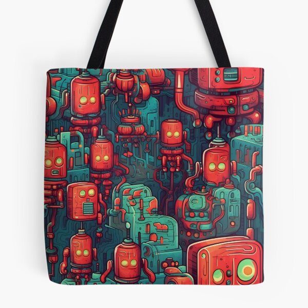 Item preview, Retro Robots - Organic Abstract Art - Original Artwork Pattern designed and sold by ShadedGallery.