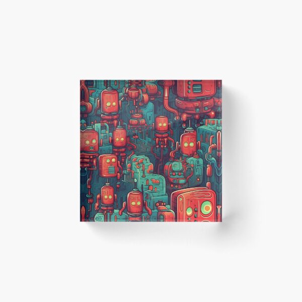 Item preview, Retro Robots - Organic Abstract Art - Original Artwork Pattern designed and sold by ShadedGallery.