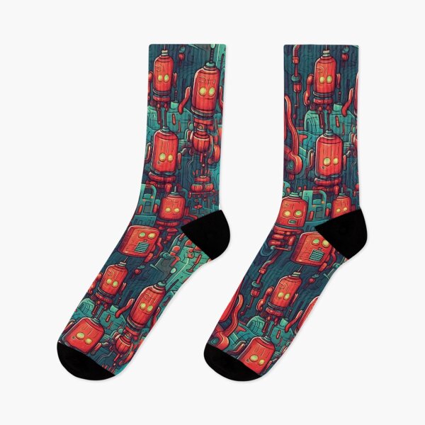 Item preview, Retro Robots - Organic Abstract Art - Original Artwork Pattern designed and sold by ShadedGallery.