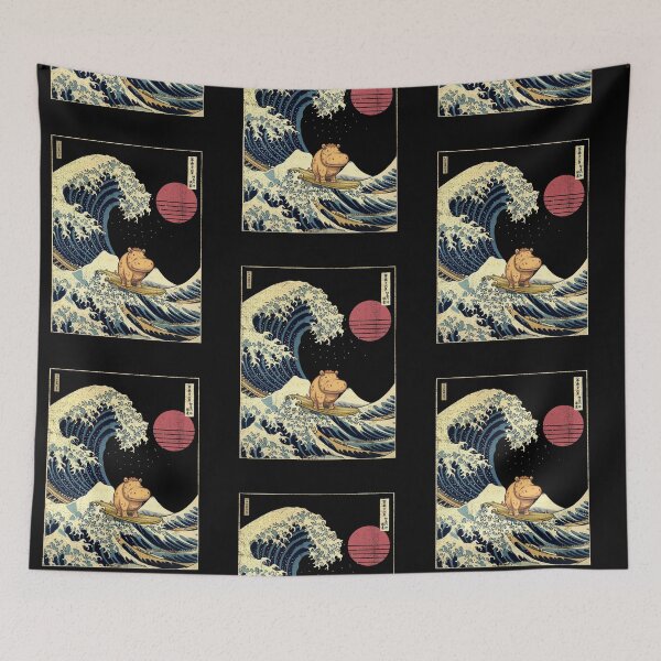 Item preview, Hippopotamus Kanagawa Japanese Surfing Wave designed and sold by rafaeltto.