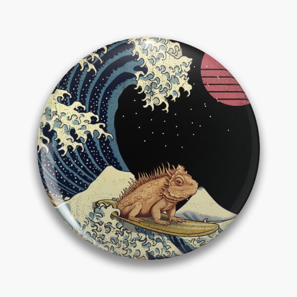 Item preview, Horned Lizard Kanagawa Japanese Surfing Wave designed and sold by rafaeltto.