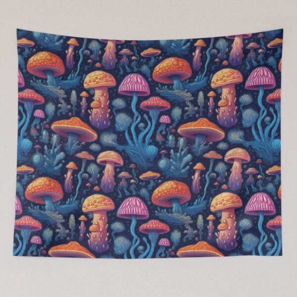 Aperçu de l'œuvre Mushroom Ocean - Art abstrait organique - Motif d'œuvres d'art originales créée et vendue par ShadedGallery.