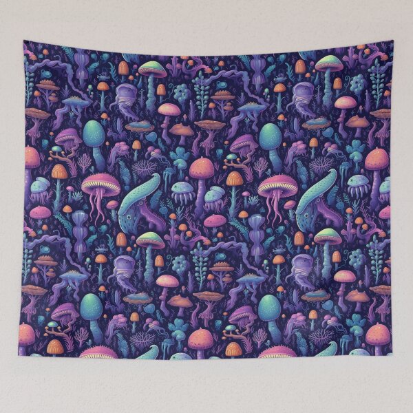 Aperçu de l'œuvre Mushroom Ocean - Art abstrait organique - Motif d'œuvres d'art originales créée et vendue par ShadedGallery.