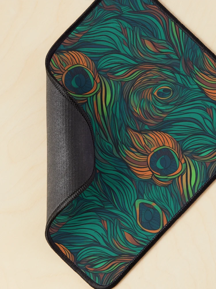 Thumbnail 2 of 5, Mouse Pad, Peacock Pattern designed and sold by InfinityPattern.