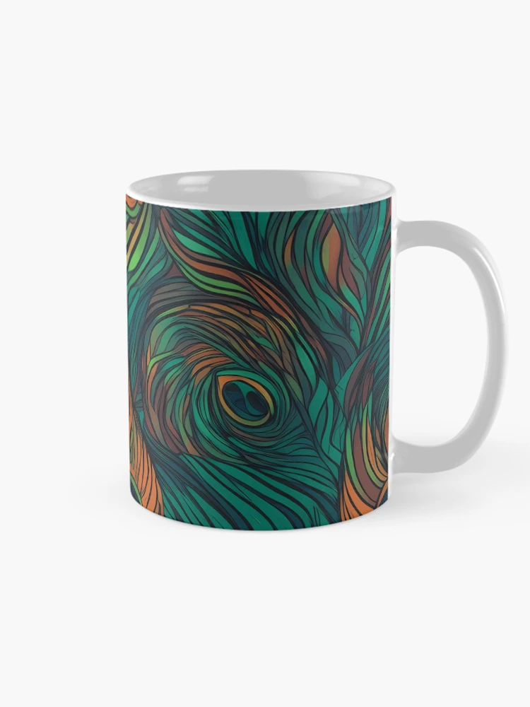 Thumbnail 3 of 6, Coffee Mug, Peacock Pattern  designed and sold by InfinityPattern.
