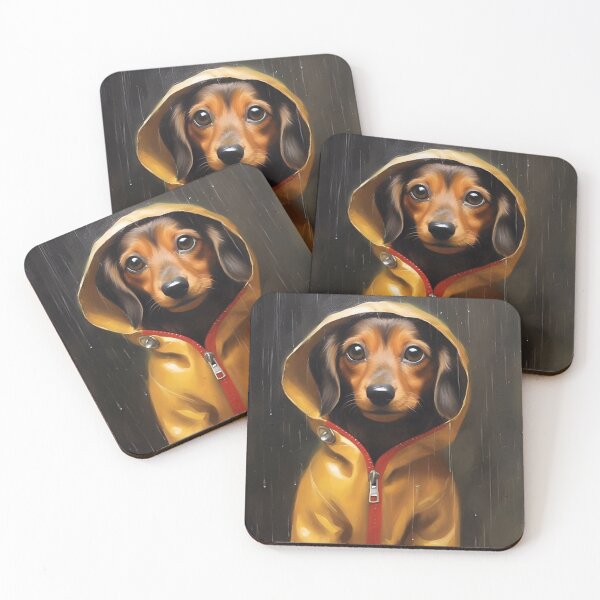 Item preview, Dachshund in raincoat designed and sold by Lily-Abendstern.