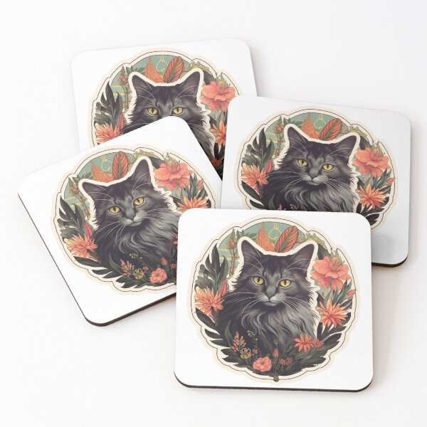 Item preview, Floral Feline Noir designed and sold by amoeckterry.