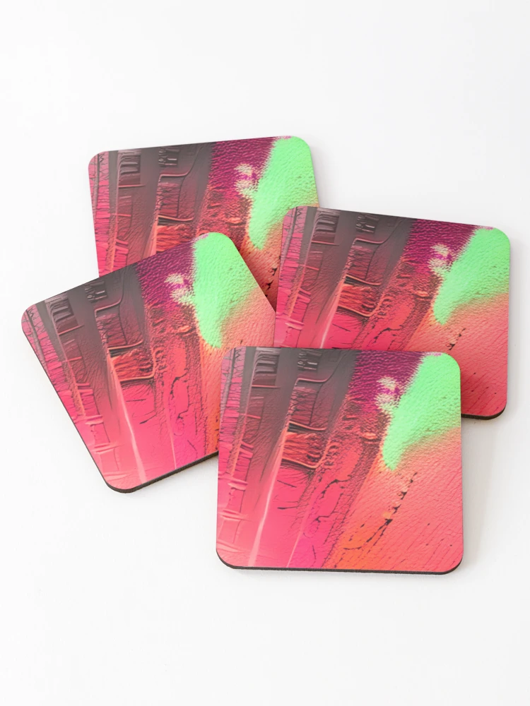 Thumbnail 1 of 5, Coasters (Set of 4), Pink Abstract Design designed and sold by Rell1970.