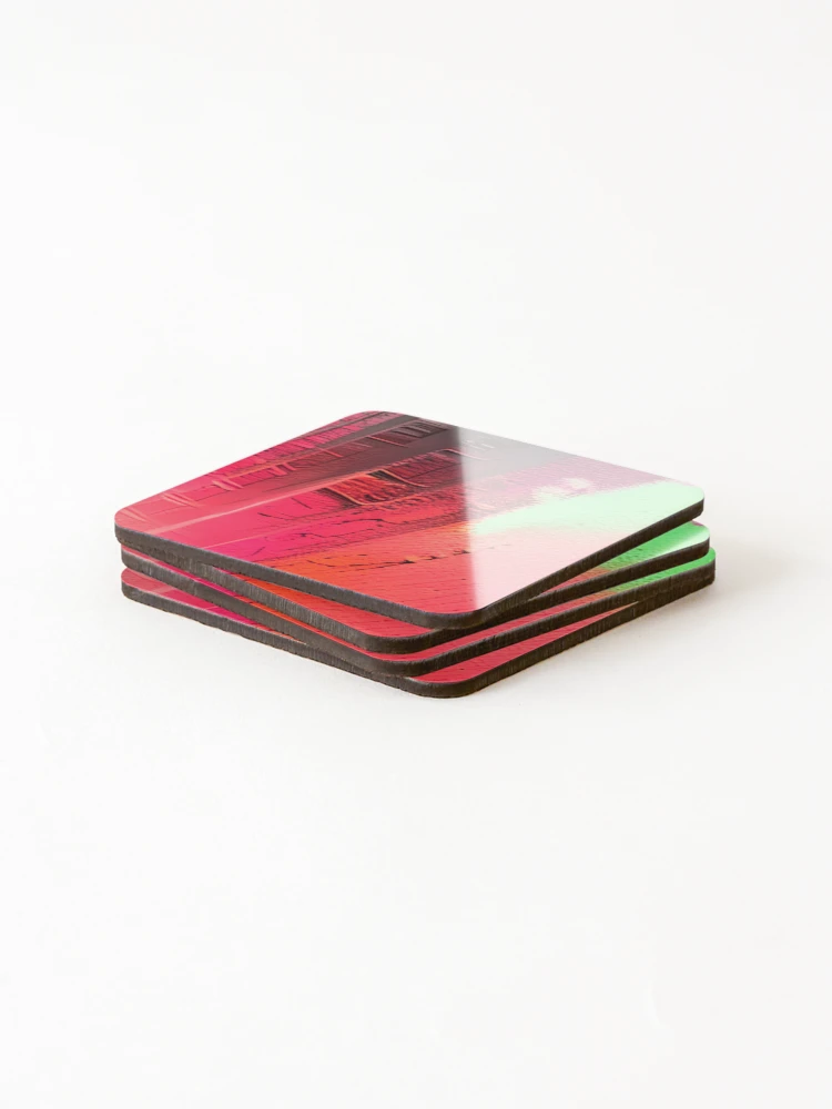 Thumbnail 4 of 5, Coasters (Set of 4), Pink Abstract Design designed and sold by Rell1970.
