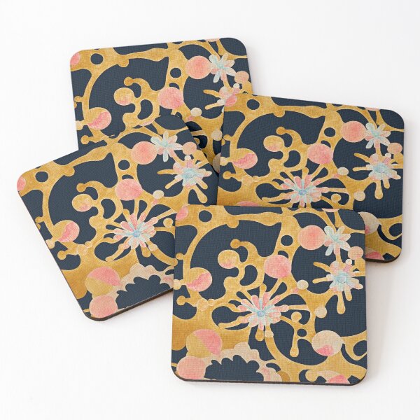 Item preview, Abstract Floral Print w/ Black background designed and sold by bodhivista.