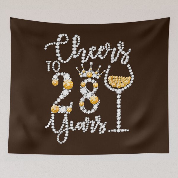Item preview, Cheers To 28 Years Old Happy 28th Birthday Queen Drink Wine 	 	 designed and sold by ayyhtmtjuj97.