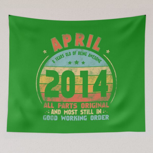 Item preview, April 2014 Awesome 8th Birthday Vintage 2014 Bday Decor 		 designed and sold by mhtnempf70.