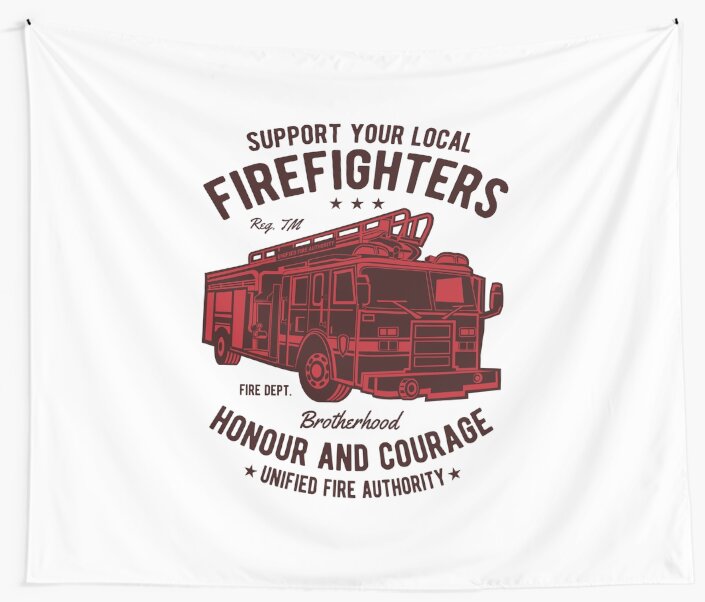Honour /& Courage Firefighter Mens Fireman/'s T-Shirt Fire Brigade Service Engine