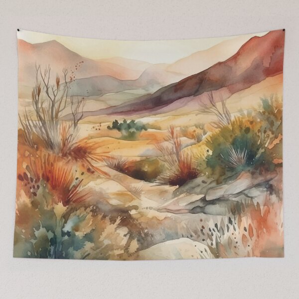 Item preview, A Serene Desert View - Boho Desert Landscape Watercolors designed and sold by GVRDesign.