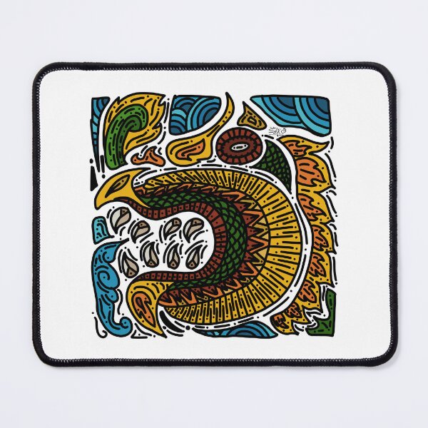 Item preview, NaKa serpent in sea colorful doodle art  designed and sold by pisek8924.