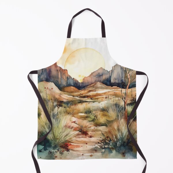 Item preview, Sunset over Rocky Cliffs - Boho Desert Landscape Watercolors designed and sold by GVRDesign.