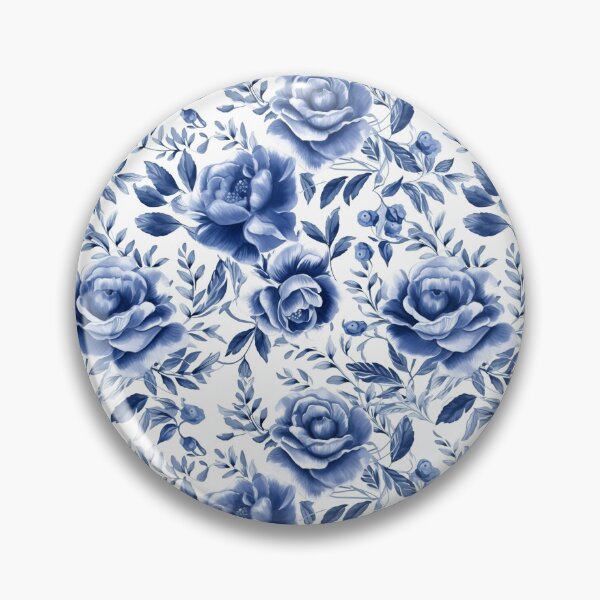 Item preview, Prussian Blue Florals designed and sold by ElevatedAcre.
