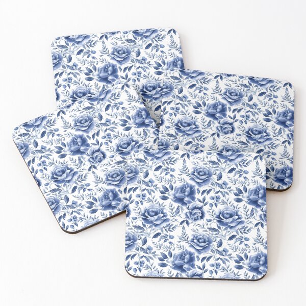 Item preview, Prussian Blue Florals designed and sold by ElevatedAcre.